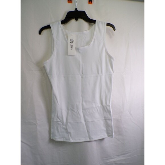 LGTFY Tops - LGTFY Women's White Scoop Neck Tank Top Large 70% Nylon 30% Spandex